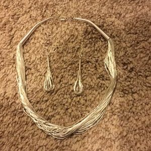 Beautiful necklace with earrings,real silver